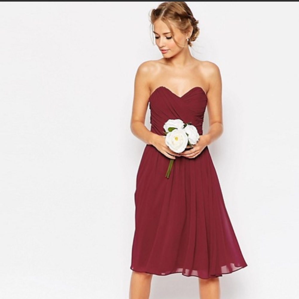 ASOS Petite Bandeau Chiffon Mini Dress